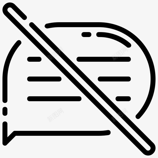 不聊天阻止通信svg_新图网 https://ixintu.com 聊天 通信 阻止 消息 大纲