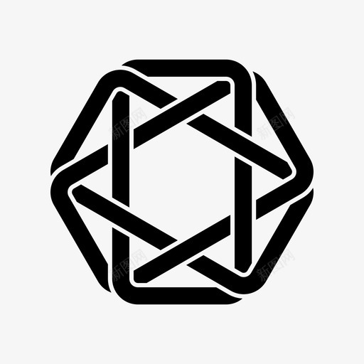 交错六边形不可能的对象结svg_新图网 https://ixintu.com 交错 六边形 不可能 对象 结星