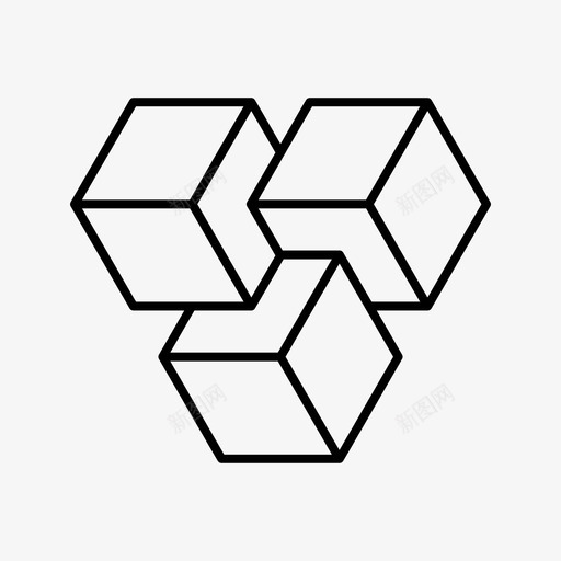 不可能立方体埃舍尔不可能物体svg_新图网 https://ixintu.com 不可能 立方体 埃舍尔 物体 等距 彭罗斯 罗斯 三角形 形状