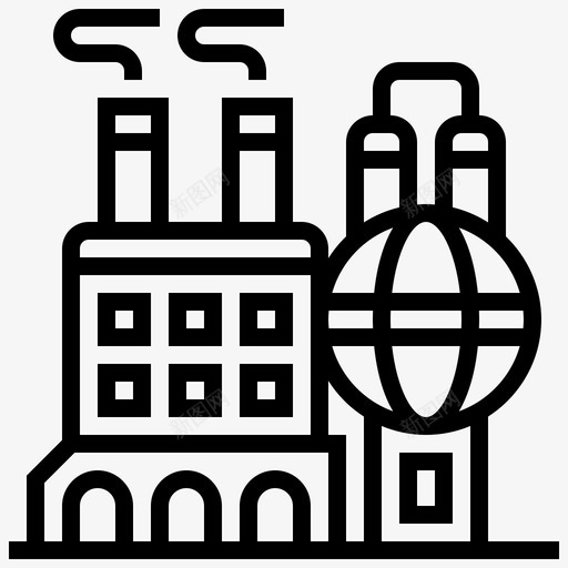 工厂建筑商业svg_新图网 https://ixintu.com 工业 工厂 建筑 建筑商 商业 烟囱 加工