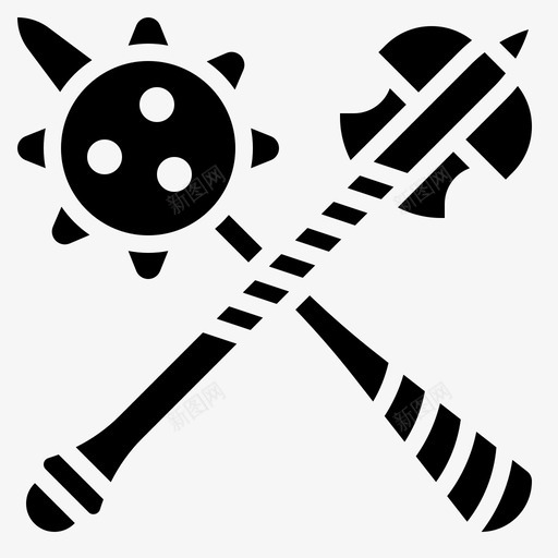 狼牙棒战斗刺svg_新图网 https://ixintu.com 战斗 狼牙棒 武器 中世纪 雕文