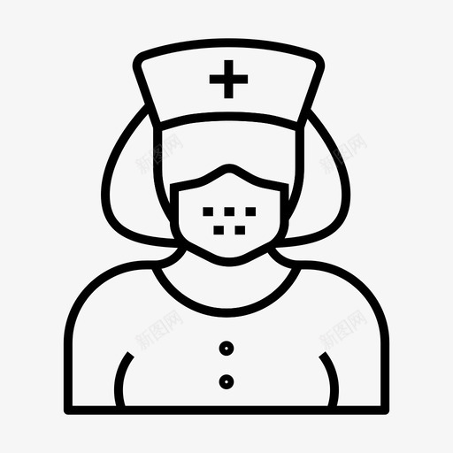 护士冠状病毒医生svg_新图网 https://ixintu.com 病毒 冠状 护士 医生