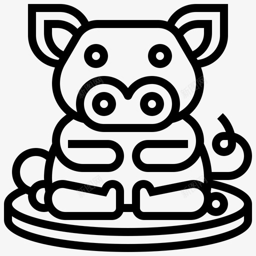 猪庆祝节日svg_新图网 https://ixintu.com 庆祝 节日 富有 生肖 中国 新年