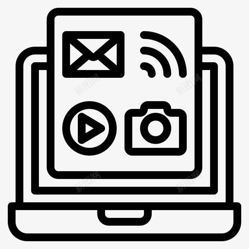多媒体照相机通讯svg_新图网 https://ixintu.com 多媒体 照相机 通讯 电子邮件 笔记本 电脑 计算机 应用程序