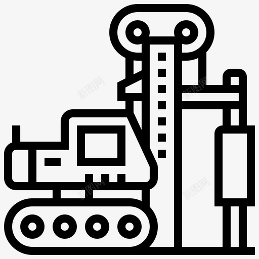 打桩车钻机工程师svg_新图网 https://ixintu.com 打桩 钻机 工程师 挖掘机 工程车 生产线