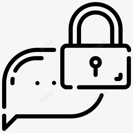 锁定消息聊天通信svg_新图网 https://ixintu.com 锁定 消息 通信 聊天 大纲