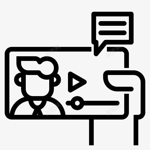 视频直播评论在线工作svg_新图网 https://ixintu.com 视频直播 工作 评论 在线 在家