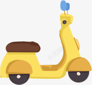 黄色卡通电动车png免抠素材_新图网 https://ixintu.com 交通工具 卡通电动车 电动插画 黄色电动车车 玩具车 模型 车
