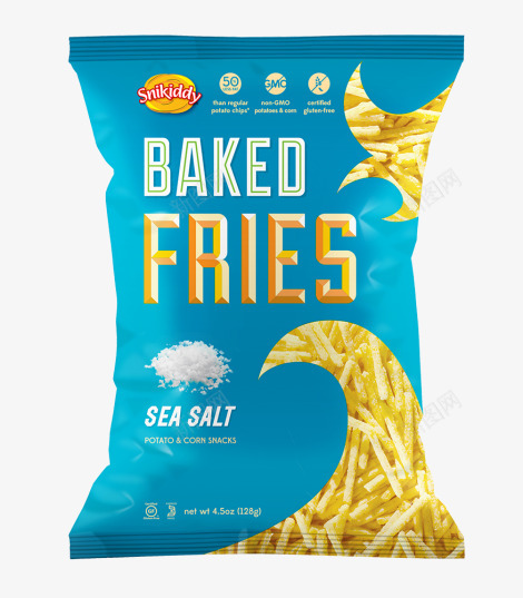 Sea Salt Baked Fries Snikiddy包装食品png免抠素材_新图网 https://ixintu.com 包装 食品