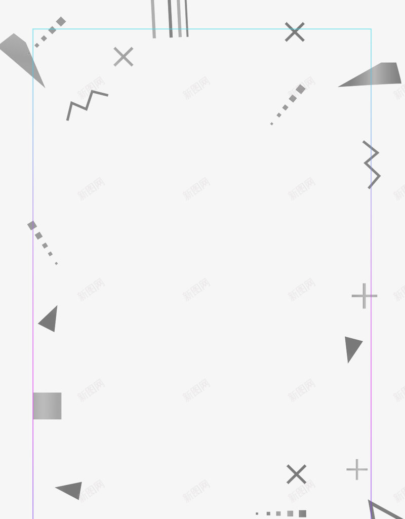 几何图形简约边框png免抠素材_新图网 https://ixintu.com 几何图形 几何设计 商务简约 科技边框 蓝绿色 渐变 漂浮 框