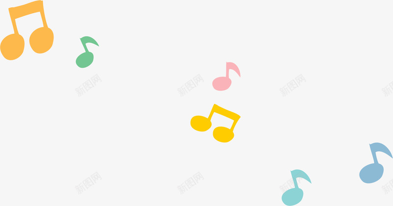 彩色音乐符号png免抠素材_新图网 https://ixintu.com 可爱乐符 音乐符号 彩色