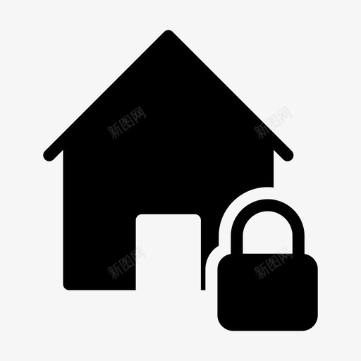 房屋锁保护svg_新图网 https://ixintu.com 房屋 保护 安全 安保