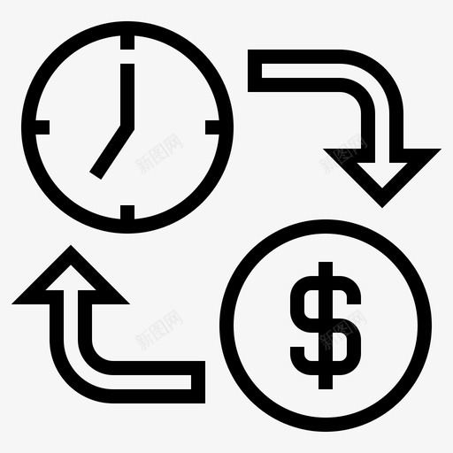 时间就是金钱营业时间时钟svg_新图网 https://ixintu.com 时间 就是 金钱 营业 时钟 美元 日期