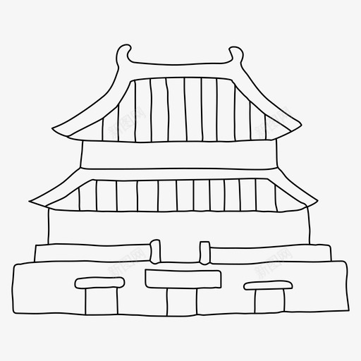 紫禁城亚洲北京svg_新图网 https://ixintu.com 紫禁城 亚洲 北京 中国 素描 世界 地标 柯纳 细线
