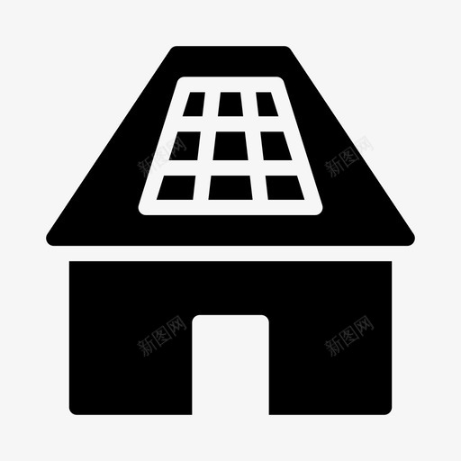 房屋建筑家庭svg_新图网 https://ixintu.com 家庭 房屋建筑 面板 太阳能 电子 像素 完美 线条