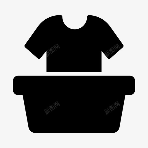 布料篮子洗衣房svg_新图网 https://ixintu.com 洗衣房 布料 篮子 衬衫 线条 符号