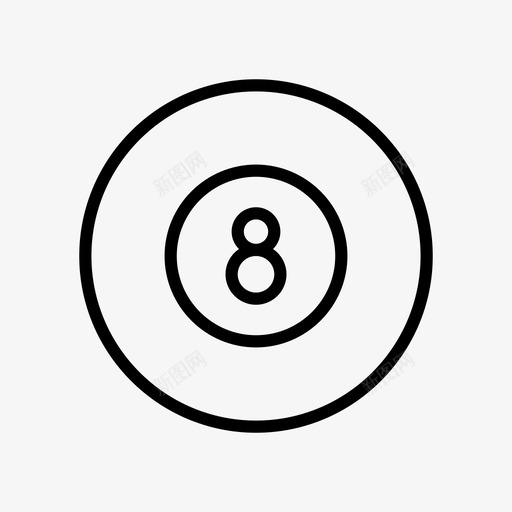 台球球八svg_新图网 https://ixintu.com 台球 游泳池 运动
