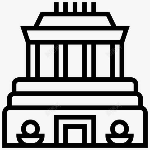 胡志明陵墓建筑地标svg_新图网 https://ixintu.com 胡志明 陵墓 建筑 地标 越南 标号