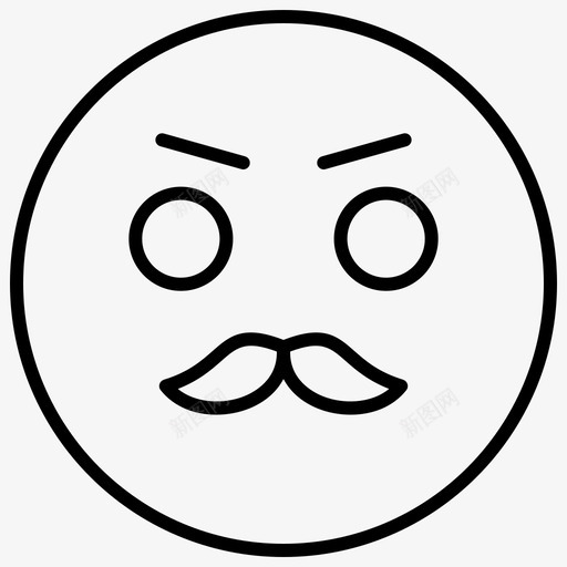 胡子表情符号脸svg_新图网 https://ixintu.com 符号 表情 胡子 脸老