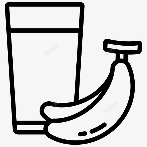 香蕉汁果汁果汁配方svg_新图网 https://ixintu.com 果汁 配方 饮料 香蕉 黑白香蕉