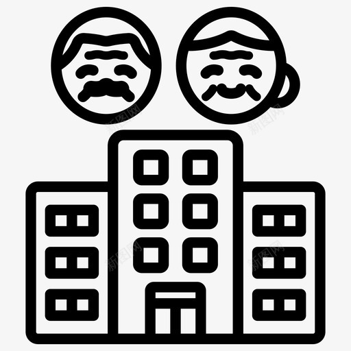 社会服务老年人养老院svg_新图网 https://ixintu.com 老年人 社会服务 养老院 疗养院 社会 组织 福利院