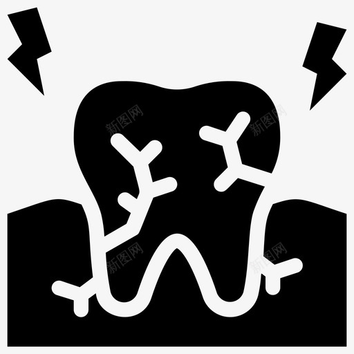 牙痛断牙裂牙svg_新图网 https://ixintu.com 牙痛 断牙 裂牙 牙齿 护理 牙医 牙纹