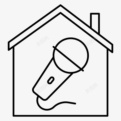聚会房子唱歌svg_新图网 https://ixintu.com 呆在 呆在家 家里 聚会 房子 唱歌 演讲者 像素 线条 符号
