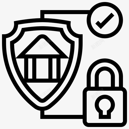 银行保护访问锁svg_新图网 https://ixintu.com 保护 银行 安全 访问