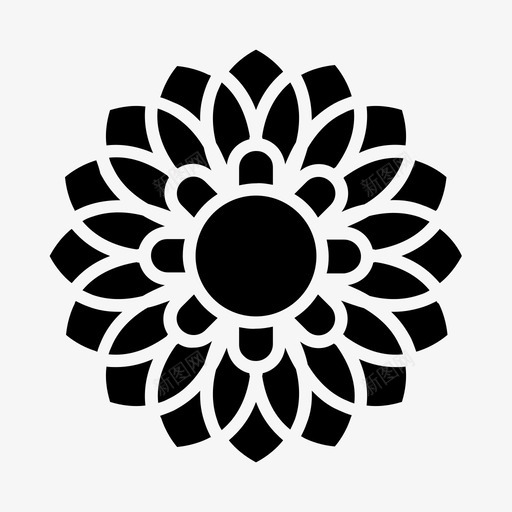 曼陀罗装饰花卉svg_新图网 https://ixintu.com 曼陀罗 装饰 花卉 图案