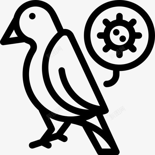 禽类病毒动物疾病svg_新图网 https://ixintu.com 病毒 禽类 传播 动物 疾病 感染 线路