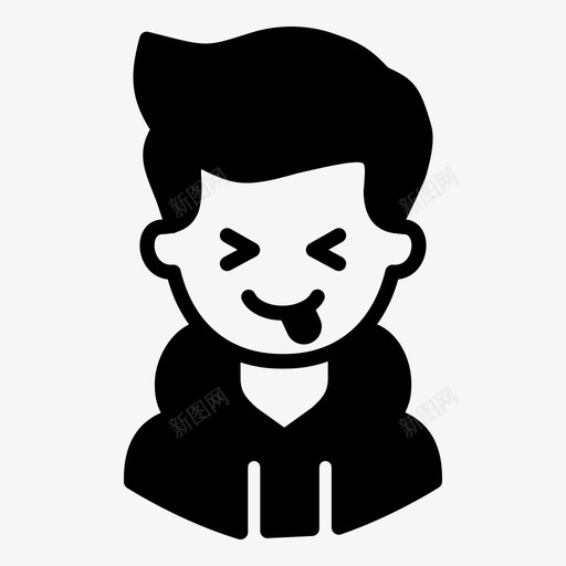 调皮表情符号情感svg_新图网 https://ixintu.com 表情 符号 调皮 情感 感觉 男人 男孩