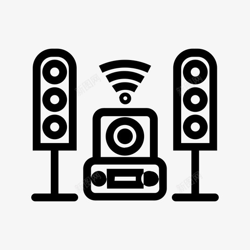 无线扬声器音频设备音响系统svg_新图网 https://ixintu.com 无线 扬声器 设备 音频 音响 系统