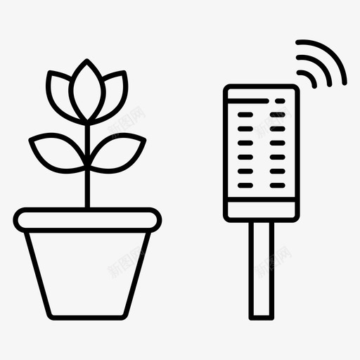 植物农业信号svg_新图网 https://ixintu.com 智能 农场 植物 农业 信号 技术 像素 完美 线条