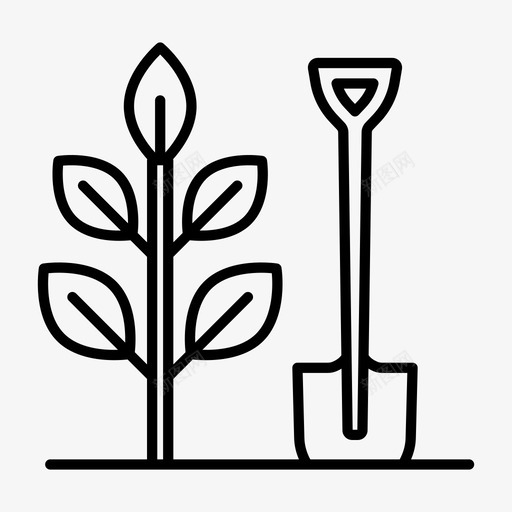 种植农场花园svg_新图网 https://ixintu.com 种植 农场 花园 铲子 树木