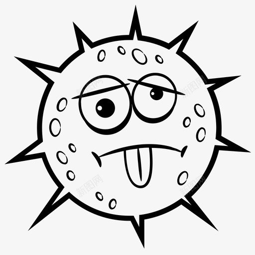 卡通病毒电晕疾病svg_新图网 https://ixintu.com 卡通 病毒 电晕 疾病 流感 病态