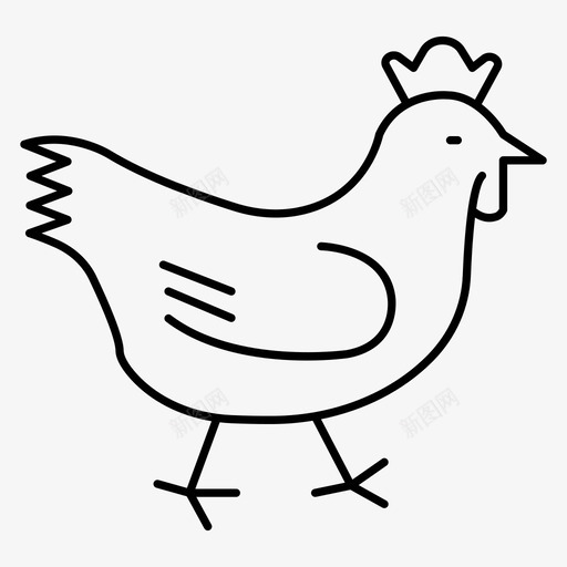 母鸡动物鸡svg_新图网 https://ixintu.com 农场 母鸡 动物 厨师 智能 线条 符号