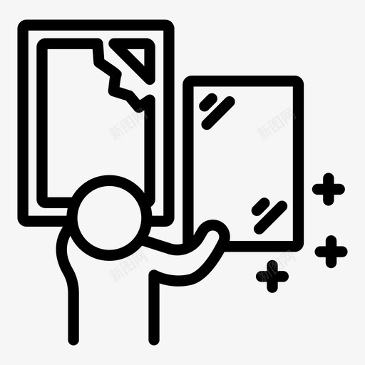窗户修理破窗户裂缝svg_新图网 https://ixintu.com 窗户 修理 裂缝 内部 玻璃 建造