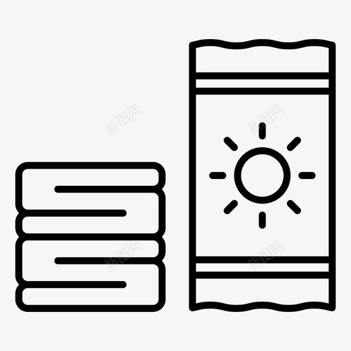 沙滩巾大海夏天svg_新图网 https://ixintu.com 沙滩 大海 夏天 假期