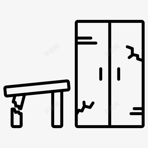 旧家具旧桌子脏衣柜svg_新图网 https://ixintu.com 垃圾 家具 桌子 清洁 破旧桌子 衣柜