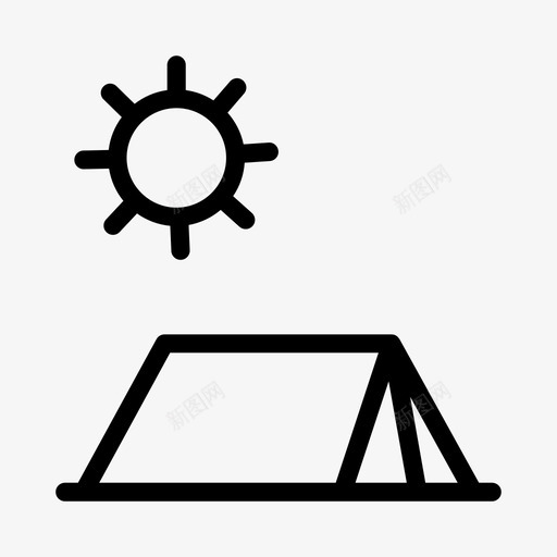 野营爱好户外svg_新图网 https://ixintu.com 野营 爱好 户外 阳光 帐篷 霍布斯 像素 线条