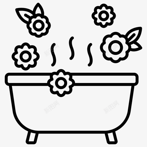 芳香浴芳香疗法热水浴svg_新图网 https://ixintu.com 芳香 睡眠 疗法 热水 水浴 放松 水疗 障碍