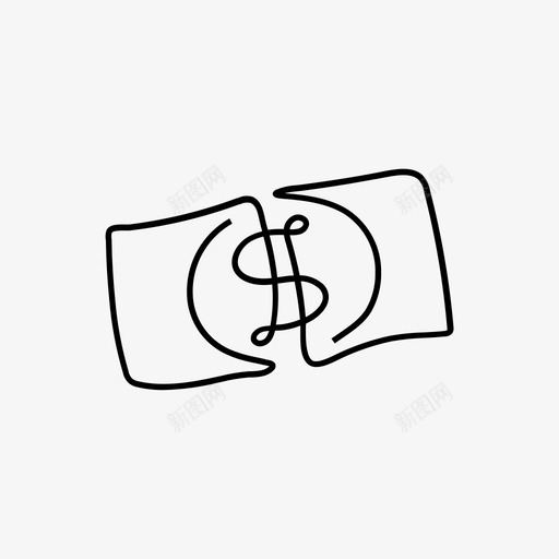 现金票据连续行svg_新图网 https://ixintu.com 单行 现金 票据 连续 续行 货币