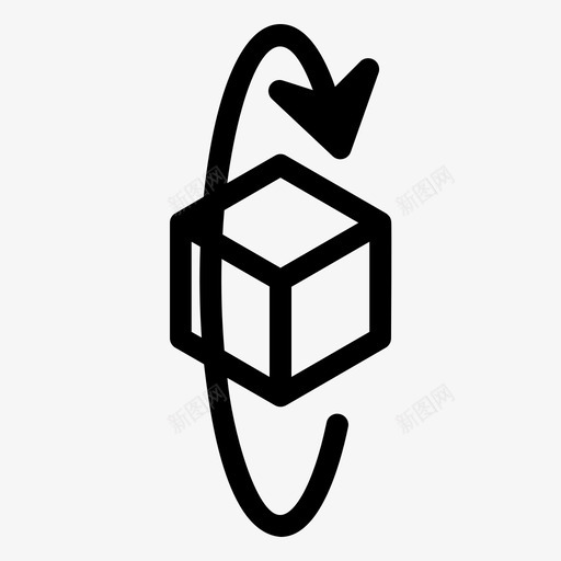 箭头三维对象建模svg_新图网 https://ixintu.com 箭头 三维 对象 建模 向右 旋转 轮廓