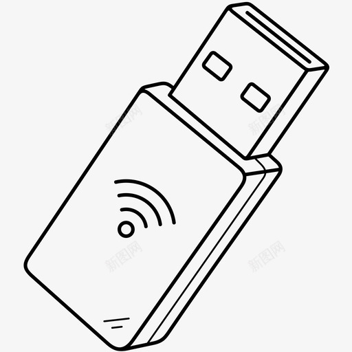 usbwifi适配器卡适配器以太网svg_新图网 https://ixintu.com 适配器 以太网 网络 无线