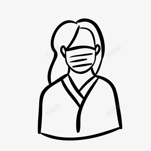 护士保健口罩svg_新图网 https://ixintu.com 护士 保健 口罩 医疗 护理 个人 防护用品 冠状 病毒 手工 手工制