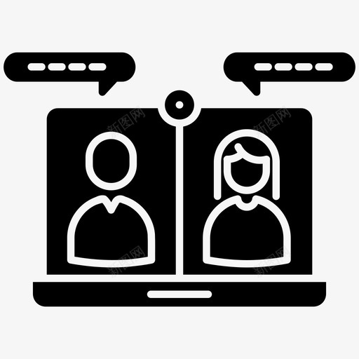 视频会议通信在线svg_新图网 https://ixintu.com 视频会议 通信 在线 虚拟