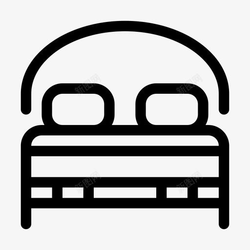 双人床夜晚枕头svg_新图网 https://ixintu.com 双人床 夜晚 枕头 睡眠 疲惫 线条 图标 设置