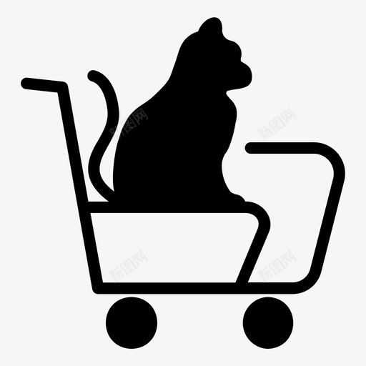 手推车动物猫svg_新图网 https://ixintu.com 宠物 手推车 动物 店雕文