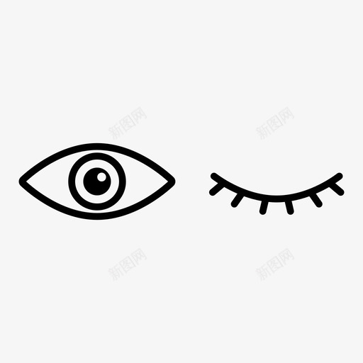 眼睛眨眼睫毛svg_新图网 https://ixintu.com 眨眼 眼睛 眼睫毛