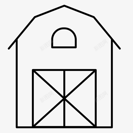 仓库农业建筑svg_新图网 https://ixintu.com 农场 仓库 农业 建筑 庇护所 智能 线条 符号